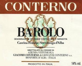 Giacomo Conterno Barolo Cascina Francia 1990 (750ml) (750ml)